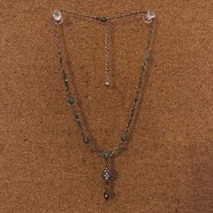 Silver necklace with blue stones